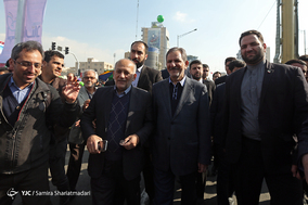 حضور اسحاق جهانگیری معاون اول رئیس جمهور در راهپیمایی 22 بهمن 96