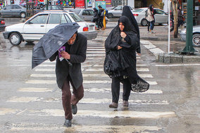 بارش باران در همدان