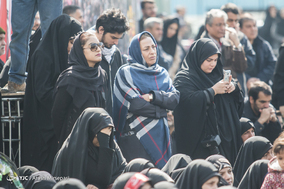 تجمع فاطمیون تهران در روز شهادت حضرت زهرا س در میدان شهید طهرانی مقدم