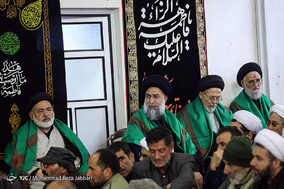 دسته عزاداری شهادت حضرت زهرا سلام الله علیها با حضور مراجع تقلید - قم