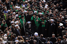 دسته عزاداری شهادت حضرت زهرا سلام الله علیها با حضور مراجع تقلید - قم