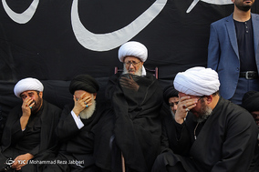دسته عزاداری شهادت حضرت زهرا سلام الله علیها با حضور مراجع تقلید - قم