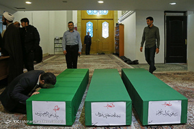تشییع پیکر سه شهید جبهه مقاومت در قم