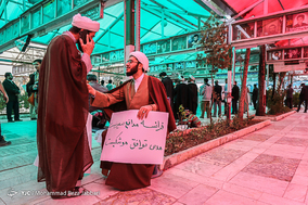 تجمع طلاب در اعتراض به سفر وزیر امور خارجه فرانسه به ایران - قم