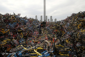 The Bike-Share Oversupply in China Huge Piles of Abandoned and Broken Bicycles