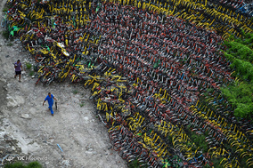 The Bike-Share Oversupply in China Huge Piles of Abandoned and Broken Bicycles