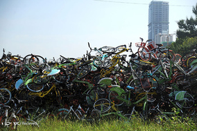 The Bike-Share Oversupply in China Huge Piles of Abandoned and Broken Bicycles