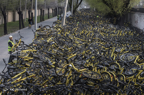 The Bike-Share Oversupply in China Huge Piles of Abandoned and Broken Bicycles