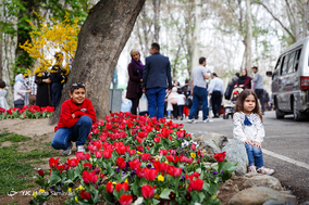 بازدید مسافران نوروزی از محوطه ی مجموعه فرهنگی تاریخی سعدآباد