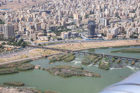 گشت هوایی هلال احمر بر فراز آسمان اهواز