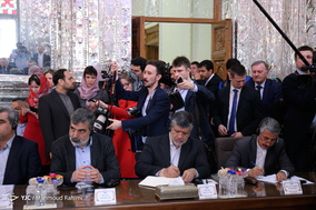 دیدار رئیس دومای روسیه با علی لاریجانی