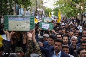 تشییع پیکر مطهر سه شهید مدافع حرم تیپ فاطمیون - مشهد مقدس