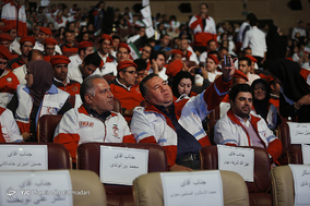 مراسم تقدیر از امدادگران،‌ داوطلبان و جوانان هلال‌احمر