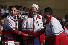 مراسم تقدیر از امدادگران،‌ داوطلبان و جوانان هلال‌احمر