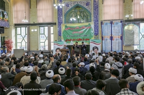تجمع حوزویان همدان علیه مواضع اخیر دولت آمریکا