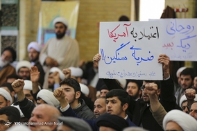تجمع حوزویان همدان علیه مواضع اخیر دولت آمریکا