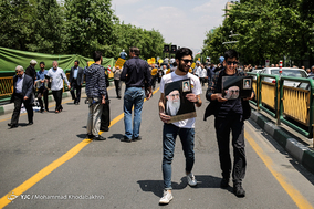 راهپیمایی نمازگزاران تهرانی در محکومیت انتقال سفارت آمریکا به قدس