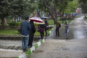 بارش باران بهاری در همدان