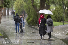 بارش باران بهاری در همدان