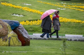بارش باران بهاری در همدان