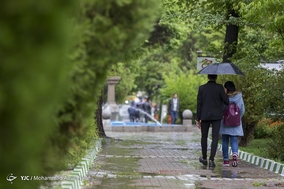 بارش باران بهاری در همدان