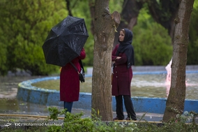 بارش باران بهاری در همدان