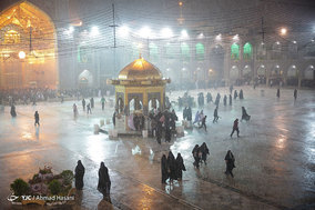 بارش رحمت الهی در مشهد مقدس