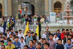 آیین ترتیل خوانی نوجوانان قمی در حرم مطهر حضرت معصومه(س)‎