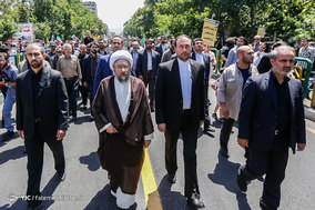 حضور شخصیت های کشوری و لشگری در راهپیمایی روز قدس
