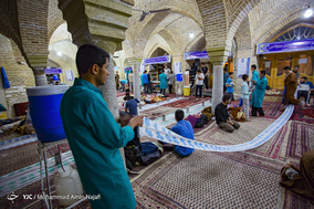 مراسم معنوی اعتکاف در مسجد جامع همدان