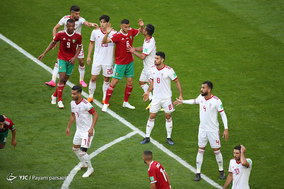 دیدار تیم های فوتبال ایران و مراکش در جام جهانی روسیه
