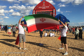 حضور هواداران ایرانی در شهر کازان پیش از دیدار با اسپانیا