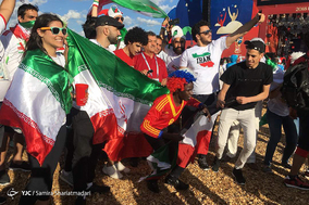 حضور هواداران ایرانی در شهر کازان پیش از دیدار با اسپانیا