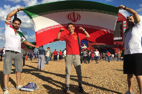 حضور هواداران ایرانی در شهر کازان پیش از دیدار با اسپانیا