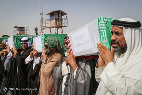 ورود پیکر مطهر ۷۵ شهید دفاع مقدس از مرز شلمچه