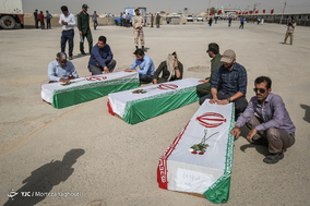 ورود پیکر مطهر ۷۵ شهید دفاع مقدس از مرز شلمچه