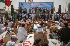 ورود پیکر مطهر ۷۵ شهید دفاع مقدس از مرز شلمچه