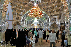 آیین تعویض پرچم و حال و هوای حرم شاه عبد العظیم (ع)