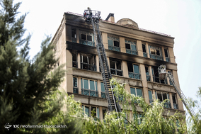 آتش سوزی ساختمان اداری در خیابان جردن