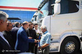 مراسم تحویل خودروهای سنگین طرح نوسازی ناوگان حمل و نقل