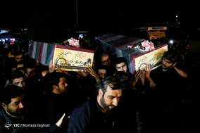 مراسم وداع با دو شهید گمنام در بین الحرمین اهواز