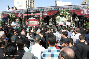 مراسم تشییع پیکر 9 شهید گمنام دوران دفاع مقدس - کرمانشاه