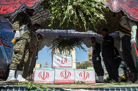 مراسم تشییع پیکر 9 شهید گمنام دوران دفاع مقدس - کرمانشاه