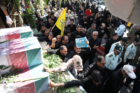 مراسم تشییع پیکر 9 شهید گمنام دوران دفاع مقدس - کرمانشاه