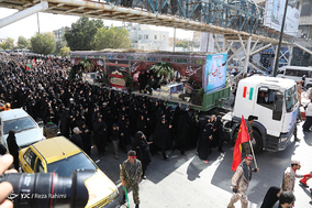 مراسم تشییع پیکر 9 شهید گمنام دوران دفاع مقدس - کرمانشاه