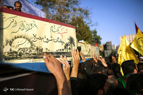 مراسم تشییع پیکر 9 شهید گمنام دوران دفاع مقدس و دو شهید مدافع حرم - مشهد