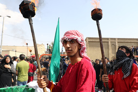 آیین خیمه سوزان ظهر عاشورا در شیراز