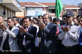 مراسم تشییع پیکر شهید آتش نشان ابراهیم اسماعیلی در ساری