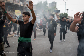 عزاداران زائرین اربعین حسینی در شهر سماوه