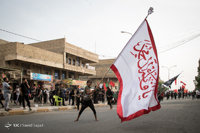عزاداران زائرین اربعین حسینی در شهر سماوه